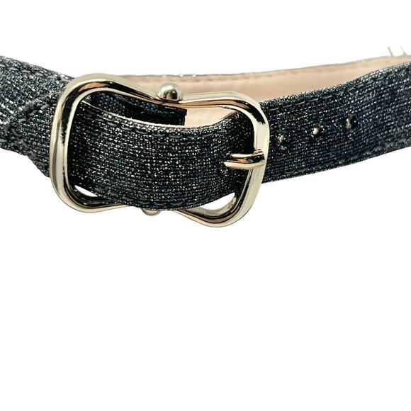 NWOB Kate Spade Smoke Silver Glitter Strap Block Heels Size 7 - Picture 7 of 9